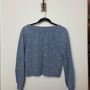 Wallflower Lavender Floral Long Sleeve Crop Top